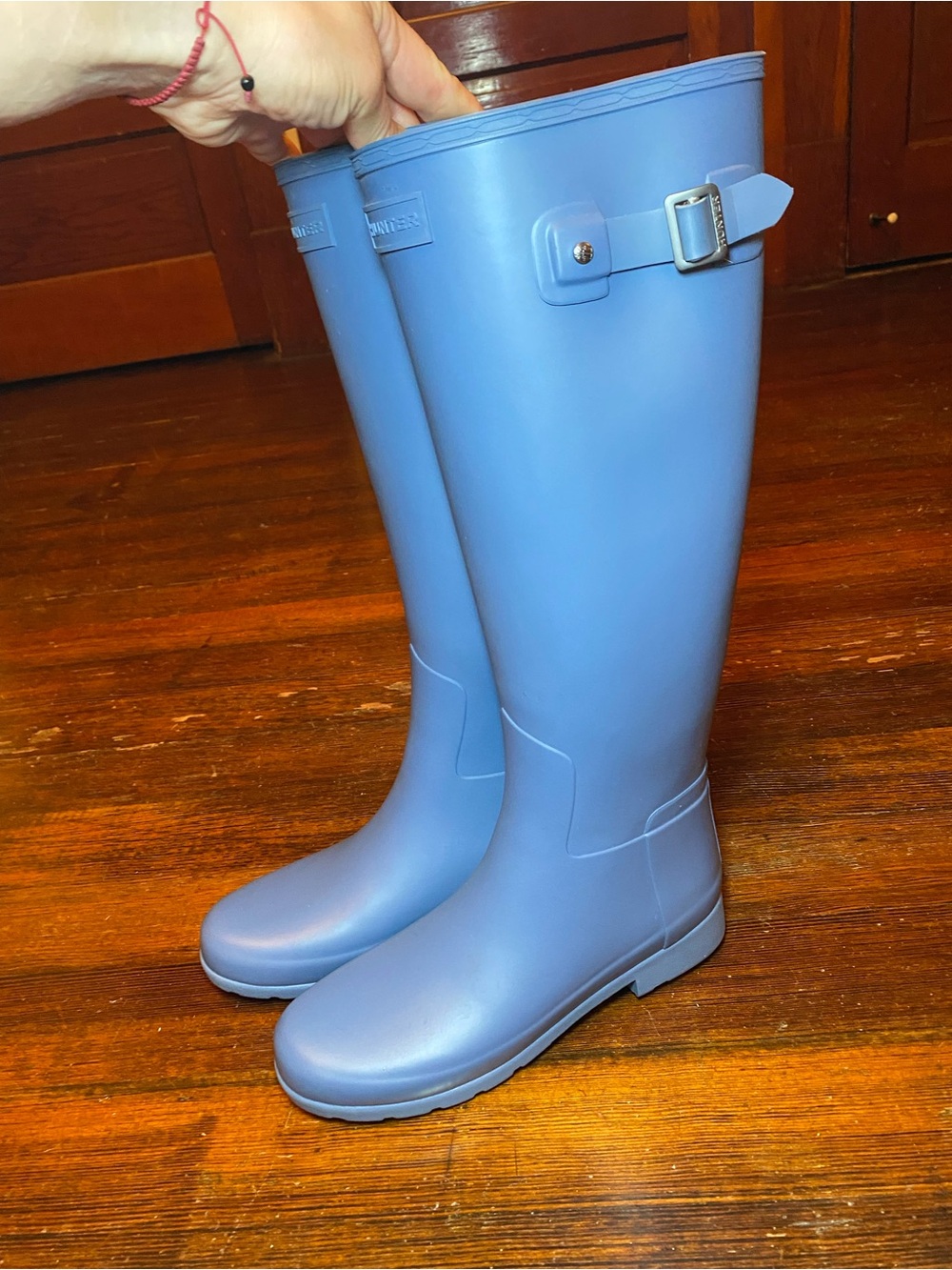 EUC Hunter Women's Original Refined Tall Rain Boots Rock Pool Blue